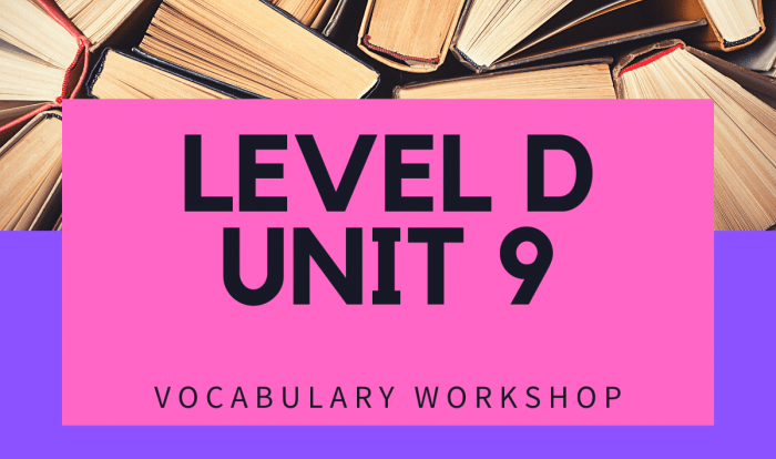 Vocabulary workshop level d unit 9 answers