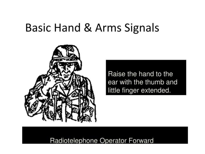 Signals army hand