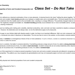 Ionic lab properties covalent compounds