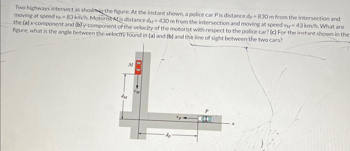 Solved shown intersect figure two highways transcribed problem text been show has