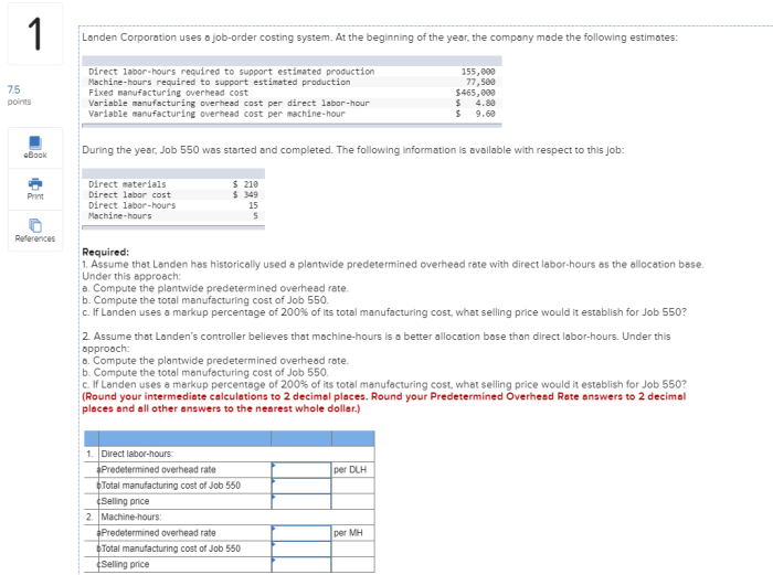 Landen corporation uses a job order costing system